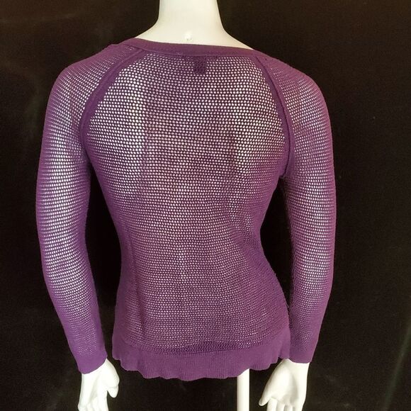 American Eagle Outfitters Purple Lightweight Knit Cardigan (XS) - Picture 4 of 5